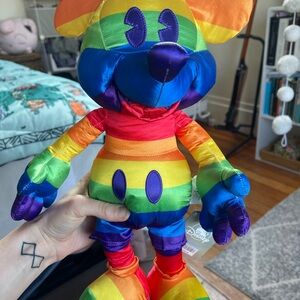 Rainbow Mickey Plush Toy NWT